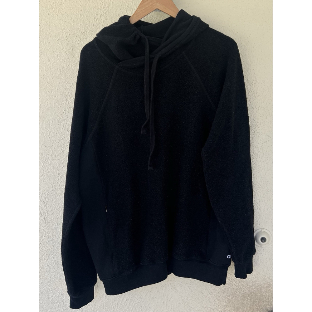 Alo Yoga Black Fleece Hoodie Pullover Women’s Lounge Athleisure Gym